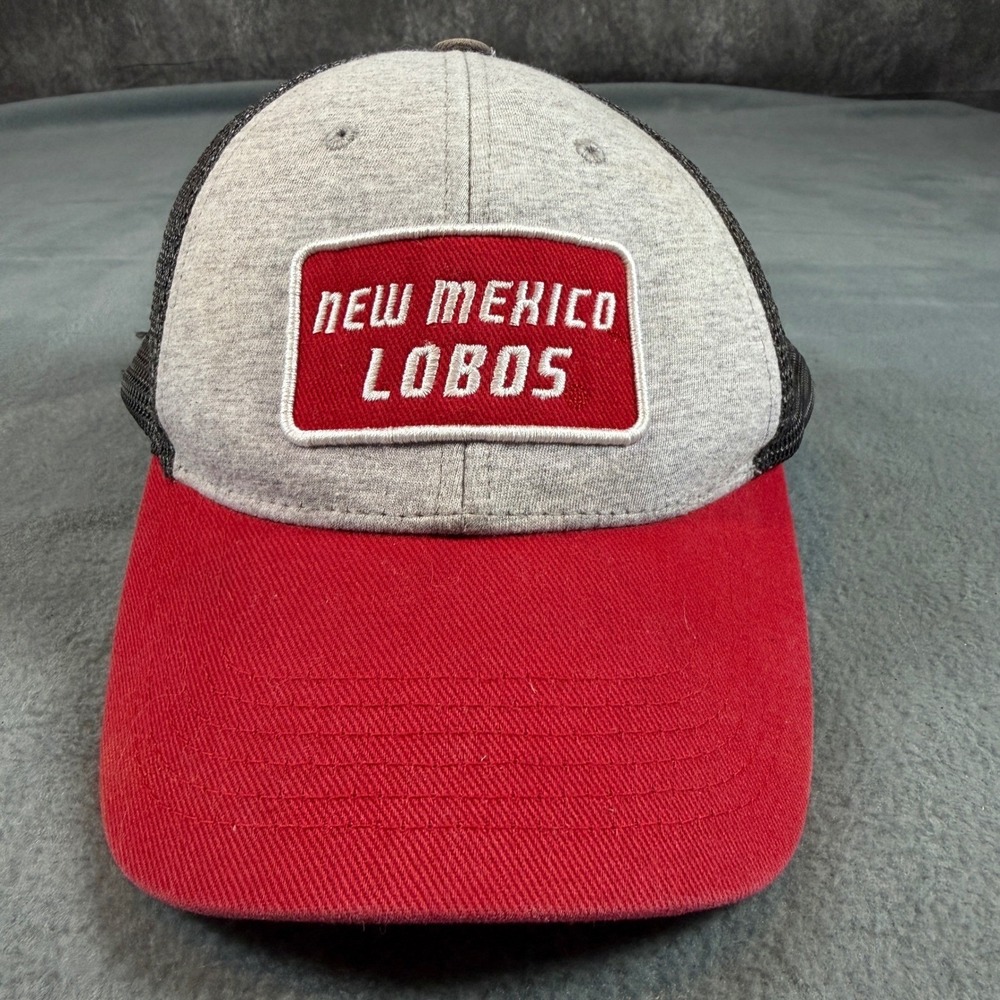 Vintage New Mexico Lobos Trucker Hat Captivating Red Gray Mesh Snapback Cap RARE